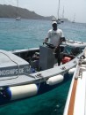 Our helpful varnisher, Winfield, in Bequia.