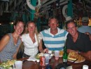 Jen, Anita, Klaus and Scott enjoy yet another meal together in the Bahamas.