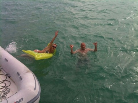 Mike and Tatiana, having fun in the water.