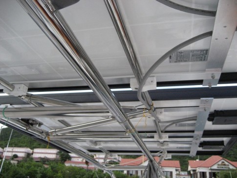 Stainless steel support structure and wiring