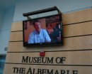 I was surprised to spot our friend, Dr. Terry Zug, on the monitor at the Museum of the Albemarle being interviewed about traditional N.C. pottery. The museum is hosting a pottery exhibit. 