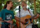 Dave Tweedie and Gary Mitchell: Performing during the Sunday morning gospel sing.