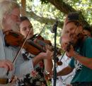 Three fiddlers: Al McCandless, Libby Rodenbough and Dave Tweedie.