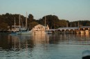 Late afternoon light on the Deltaville Marina on the night before we left.