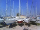 360 degree View from Nanjos cockpit, while in Cleopatras boat yard. It