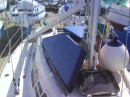 Cushions drying out in 24 degrees after being soaked for sometime onboard. Where Nanjo let water in.