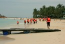 Lifejackets abound for snorkelling groups in Redang