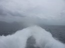 Look at the wave at the back of the Ferry.  It moves at 34 knots an hour