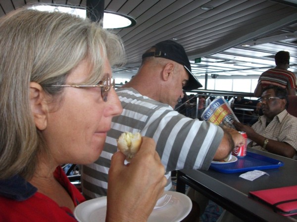 Eating in the ferry