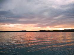 Fiji has stunning sunsets: Sunset from Lomolomo beach