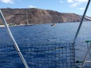 Vulcanic rock making out the island of St Helena