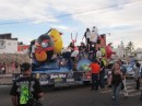 This float had an "Angry Birds" theme