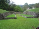 This is the ball court at Palenque.  It is intersting to contrast it with the ball court at chichenitza which was so much larger that it is hard to understand how people were able to score.  The hoops are missing here but their position can be seen.