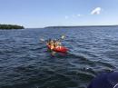 Kathy and Cathy: As we motored up to Horseshoe Island, there they were on their way back to Nicolet Bay