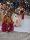 Wallis Islanders dancing - very Polynesian compared to the local Melanesian style