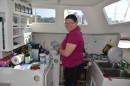 Happy in the galley