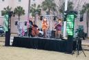 Band at Marion Square Block Party: 30 degrees and they played !