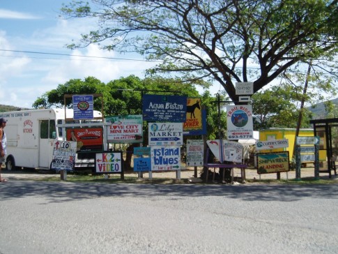Road signs at Coral Bay, St. Johns