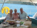 Lunch on board with Simon and Caroline