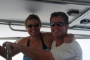 Wendy and Jim at the helm