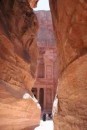 Petra view of Treasury from Siq