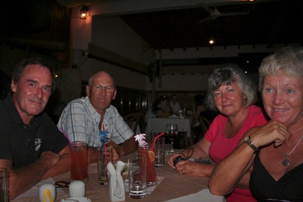 Dinner Cyprus style with friends Jim and Eilan