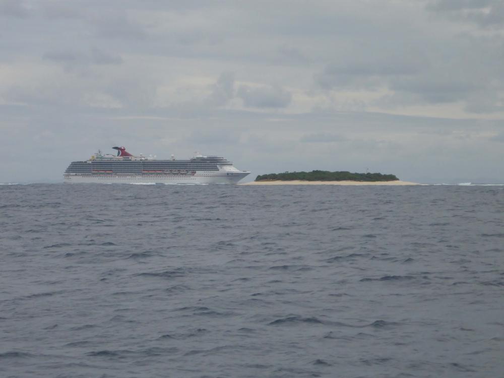 Cruise ship: Looked like this cruise ship was going to hit little island just off Isle de Pines
