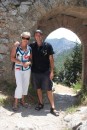 Russ and I at St. Hilarion Castle after we had climbed the 850 steps to the top ...