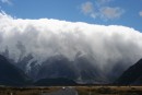 Spectacular cloud formations over Mount Cook in the south island of NZ