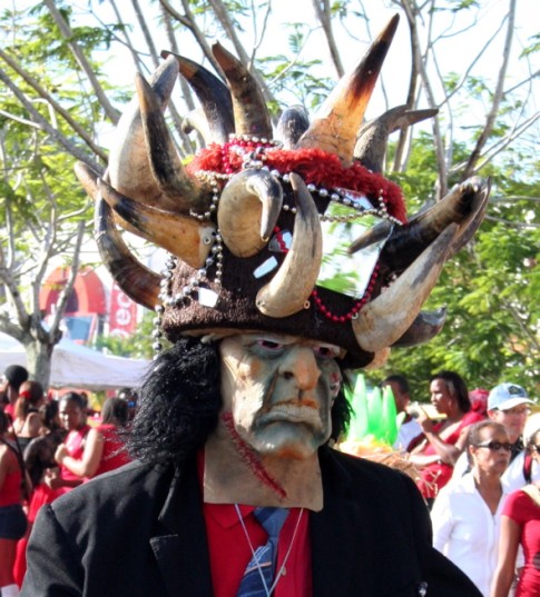 One of the masked performers