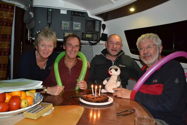 Celebrating birthday crossing the Atlantic