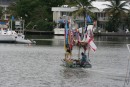 Back in Rodney Bay... love this one of the Fruit Boat with all his flags