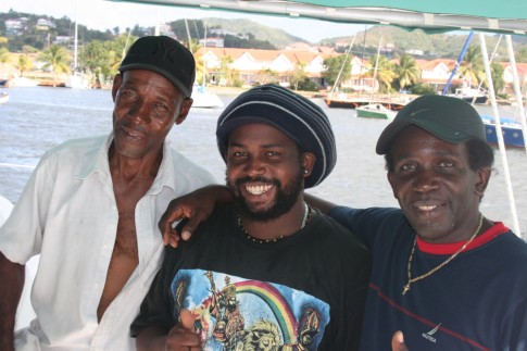 Our three lovely electricans in Rodney Bay St. Lucia - they became good friends and are delightful characters