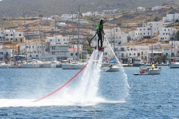 Serifos where we saw this new walking on water sport