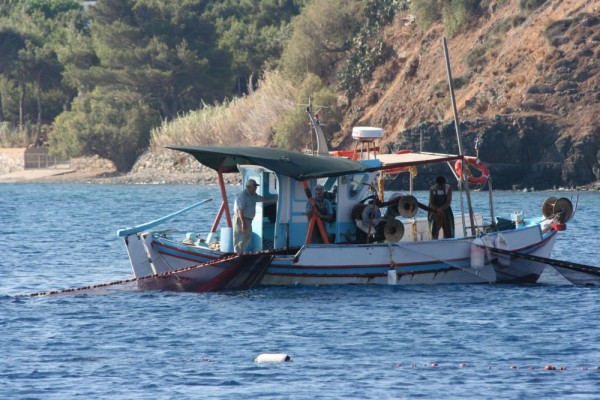 Typical fishing boats with normally a couple living on board