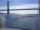 Goodbye New York. Our first look at the Atlantic as we cross under the Verrazano Narrows Bridge