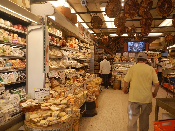 A row in the cheese section at Zabar