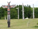 The Alert Bay Cemetary Totems.