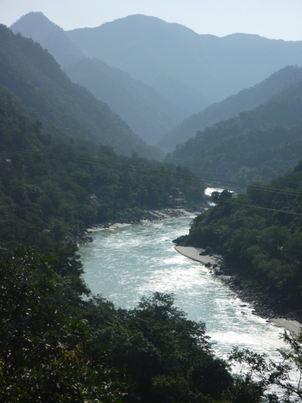 Mother Ganges flowing out of the Himalayas.
