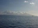 The island of Moorea, just a few miles away.
This was taken on the way back from the market at about 9 am.