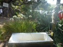 The hot water is also plumbed to this outdoor tub, if you want to soak outside!