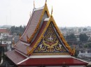 View of temple roof from the window of our hotel.
