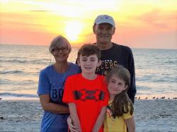 Sunset picture with Brynn and Owen off Captiva beach 