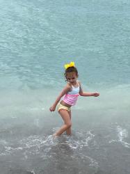 Granddaughter Malory playing in the water on the Venice beach