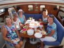 Ladies in the salon during the 4/5/17 happy hour aboard Delilah