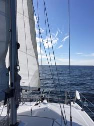 Sailing south down Charlotte Harbor to Cayo Costa