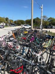 Just a portion of the bike racks at Marathon Marina.  Try to find our 2 red bikes!