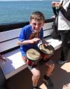 Pirate Owen on the bongos