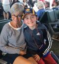 Owen and Grammy waiting at the gate for his return flight to Indy.  :(