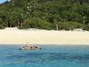 Anchored near the Big Majors Spot beach where the famous "wild" pigs are fed by many 